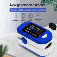 Пульсоксиметр на палець (вимірювач насиченості крові киснем) синій