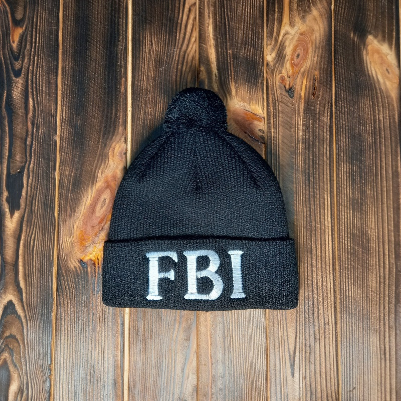 Шапка відворот тепла FBI чорна