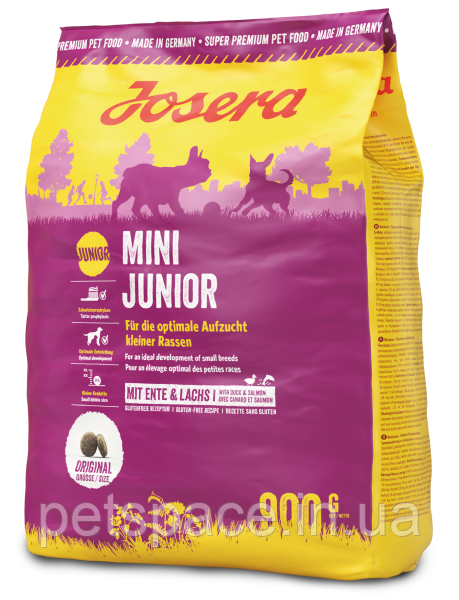 Корм Josera Mini Junior (Йозера Міні Юніор для цуценят дрібних порід качка лосось) 900г.