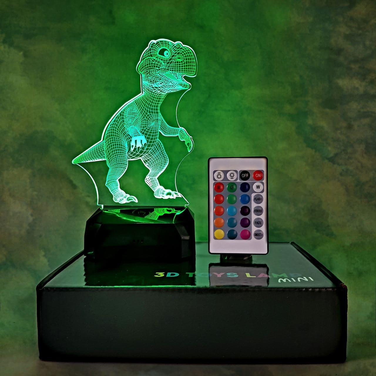 3D світильник-нічник "Динозаврик" + пульт + акумулятор 3DTOYSLAMP MINI