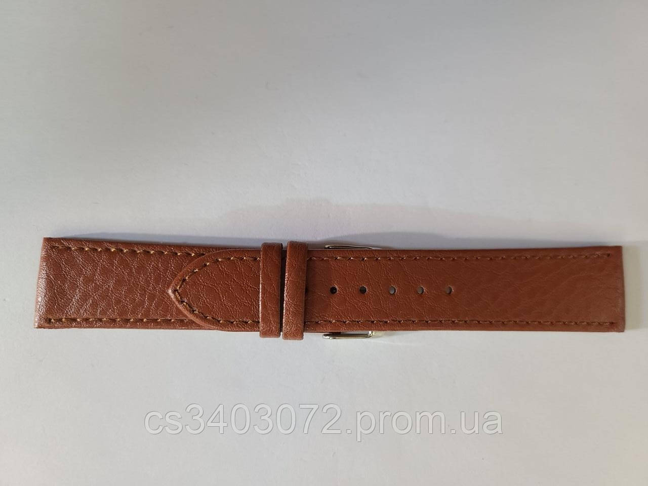 Коричневий шкіряний ремінець для наручних , 22 мм
