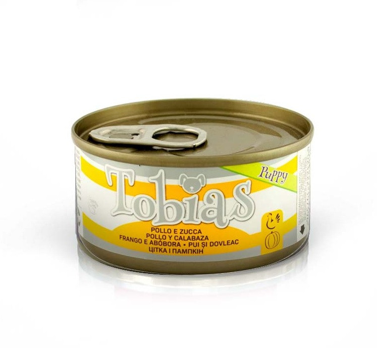 Блок консервованого корму для цуценят з куркою та гарбузом Croci Tobias 24*85 г