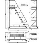 Металева платформна драбина 3 метри, складська пересувна драбина Н 3000 мм, фото 3