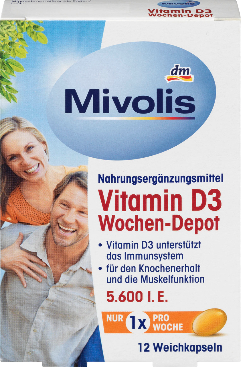 Біологічно активна добавка Mivolis Vitamin D3 Wochen-Depot, 12 шт.