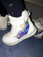 Зимние детские кроссовки/ботинки Jong-Golf для девочки БЕЛИЕ 28,29на липучках