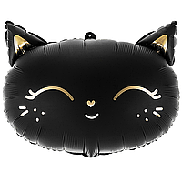 Фольгированный шарик Party Deco (48х36 см) Кошечка черная голова