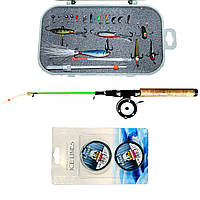 Рибальський набір для зимової риболовлі з вольфрамовими морми No3