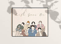 Постер BTS Life Goes On Poster формат А3 без рам