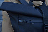 Молодіжний унісекс-рюкзак (чоловічий жіночий) / ролтоп rolltop / відділення під ноутбук / водонепроникний, фото 6