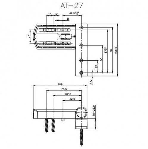 Купить Петля для металлопластиковой двери АТ 27 на створку весом до 140 ...