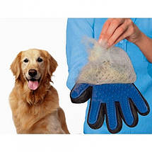 Рукавичка для тварин вичісування True Touch Pet Brush Gloves, (Оригінал), фото 3