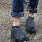 Водонепроникні чохли для взуття від дощу та бруду Dry Shoes силіконові прозорі Чорний, S, фото 3
