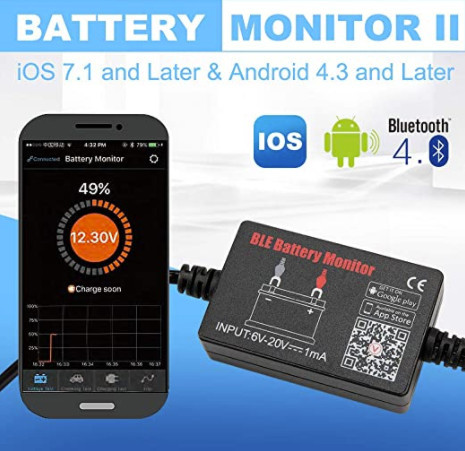 Цифровий тестер АКБ 12V Battery Monitor BM2 Bluetooth 4.0 Android / iOS