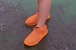 Водонепроникні чохли для взуття від дощу та бруду Dry Shoes силіконові прозорі Помаранчевий, M