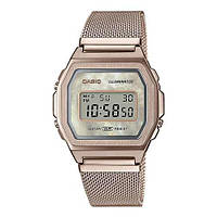 Женские электронные наручные часы Casio оригинал Япония Collection A1000MCG-9EF со стальным браслетом