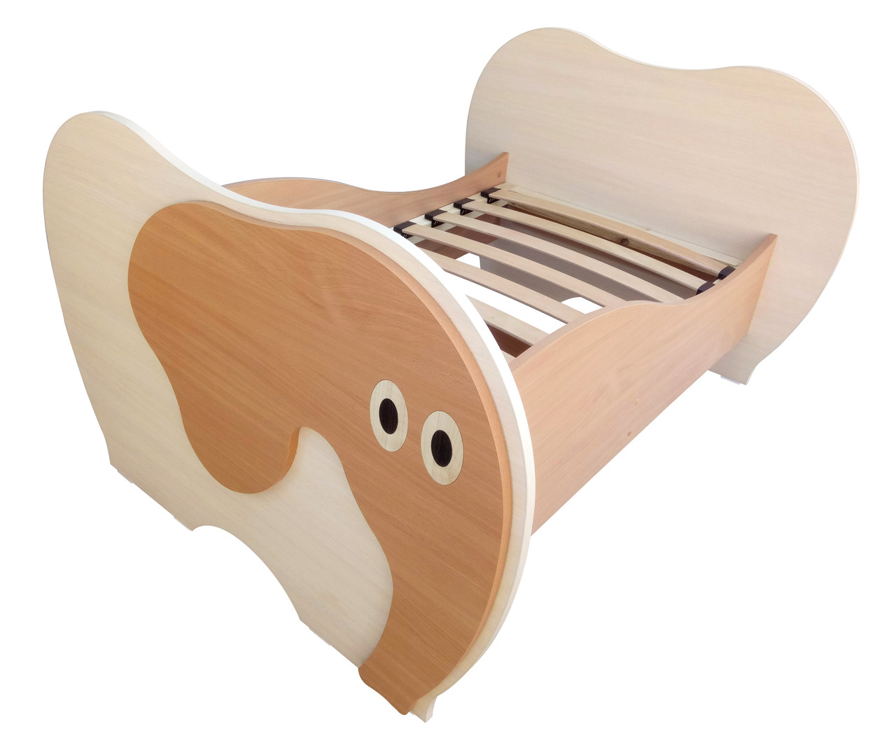 Ліжко ортопедичне дитяче Слоненя односпальне (плюс)(під матрац 1600х700) Дуб молочний/Бук (8961), фото 1