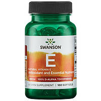 Витамин Е натуральный, Vitamin E - Natural, Swanson, 400 мкг, 100 капсул