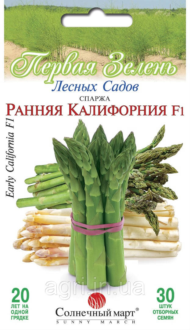 Спаржа Спаржа Рання Каліфорнія F1, 30шт.