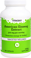 Американский женьшень, экстракт, Vitacost, American Ginseng Extract, 500 мг, 300 капсул