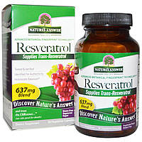 Nature's Answer, Resveratrol, Резвератрол , 637 мг, 60 вегетарианских капсул