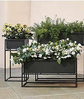 Садовый вазон для цветов и растений, кашпо на металлической подставке для цветов, металеве кашпо для квітів