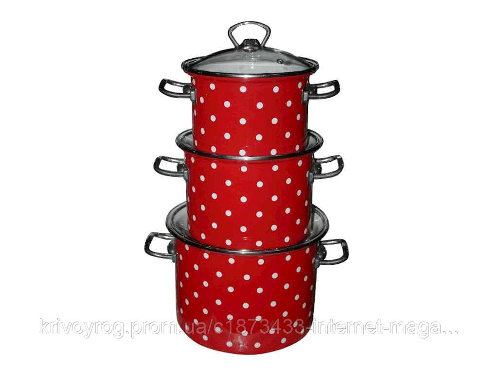 Набір посуду 3 предм. №1500 Червона Полька ТМ IDILIA, фото 1