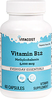 Витамин B12, Vitacost, Vitamin B-12 Methylcobalamin, 5000 мкг, 60 капсул