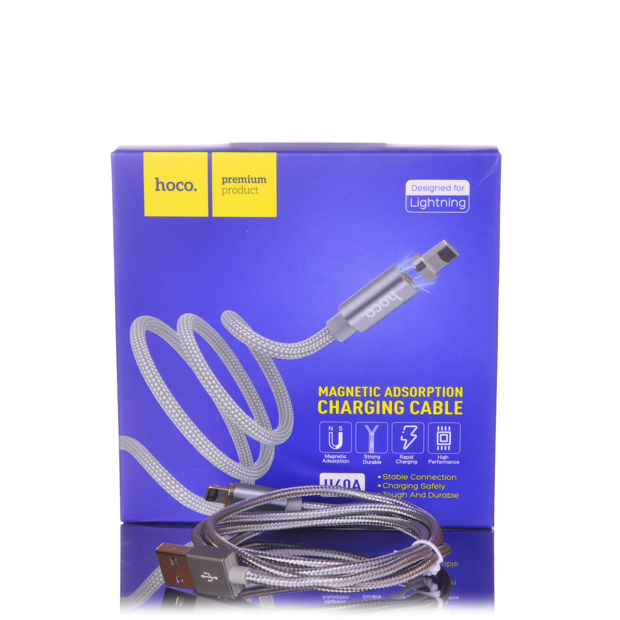Магнітний USB кабель Hoco U40A Lightning для швидкого заряджання та передавання даних