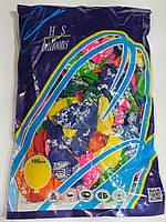 Повітряні кулі на день народження з написом " Happy Birthday" 26 см різнобарвні 100штуки