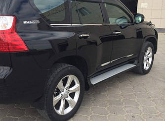Бічні пороги в стилі Lexus для Toyota Land Cruiser Prado 150 2009-2017 ABS пластик в чорному кольорі