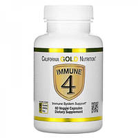 California Gold Nutrition, Immune4, засіб для зміцнення імунітету, 60 рослинних капсул