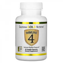 California Gold Nutrition, Immune4, засіб для зміцнення імунітету, 60 рослинних капсул