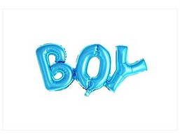 Набір фольгованих кульок "BOY", колір СИНІЙ — 40 см (16 дюймів)
