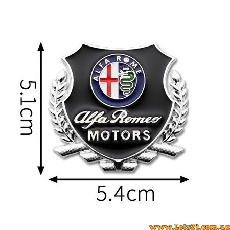 Автозначок Alfa Romeo 3D-наклейка на автомобіль бус машину капот крила багажник
