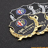 Автозначок Alfa Romeo 3D-наклейка на автомобіль бус машину капот крила багажник, фото 2