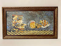 Картина вышивка Рыбы 75*43 см репродукция Жозефина Уолл, ручная работа, картина вишивка ручної роботи