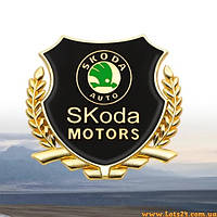 Автозначок SKODA Motors 3D-наклейка на автомобіль бус машину капот крила багажник