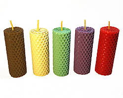 Свічки катані з кольорової вощини висота 8.5 см діаметр 3,3 см час горіння 1,5 години