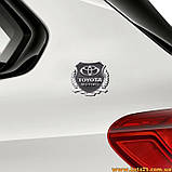 Авто значок TOYOTA Motors наклейка на машину авто наклейки значки марки машин на кузов бампер скло двері капот крила багажник, фото 4