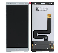 Дисплей (екран) для Sony H8216 Xperia XZ2/H8266 + тачскрін, сріблястий, оригінал