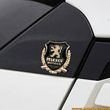 Авто значок PEUGEOT Motors наклейка на машину авто наклейки значки марки машин на кузов бампер скло двері капот крила багажник, фото 4