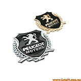 Авто значок PEUGEOT Motors наклейка на машину авто наклейки значки марки машин на кузов бампер скло двері капот крила багажник, фото 7