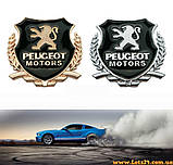 Авто значок PEUGEOT Motors наклейка на машину авто наклейки значки марки машин на кузов бампер скло двері капот крила багажник, фото 3