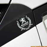 Авто значок PEUGEOT Motors наклейка на машину авто наклейки значки марки машин на кузов бампер скло двері капот крила багажник, фото 4