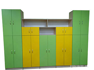 Стінка для навчального кабінету 330*230*40 см. Шафа шкільна з полицями, ящиками, секціями. Стінка в дитячий садок