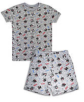 Пижама для мальчика, Серый с принтом, Be easy, 104 см., (SC-NB1-04-1002)