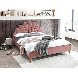 Двоспальне ліжко античний рожевий велюр Signal Santana Velvet 160х200см з ортопедичним підставою модерн