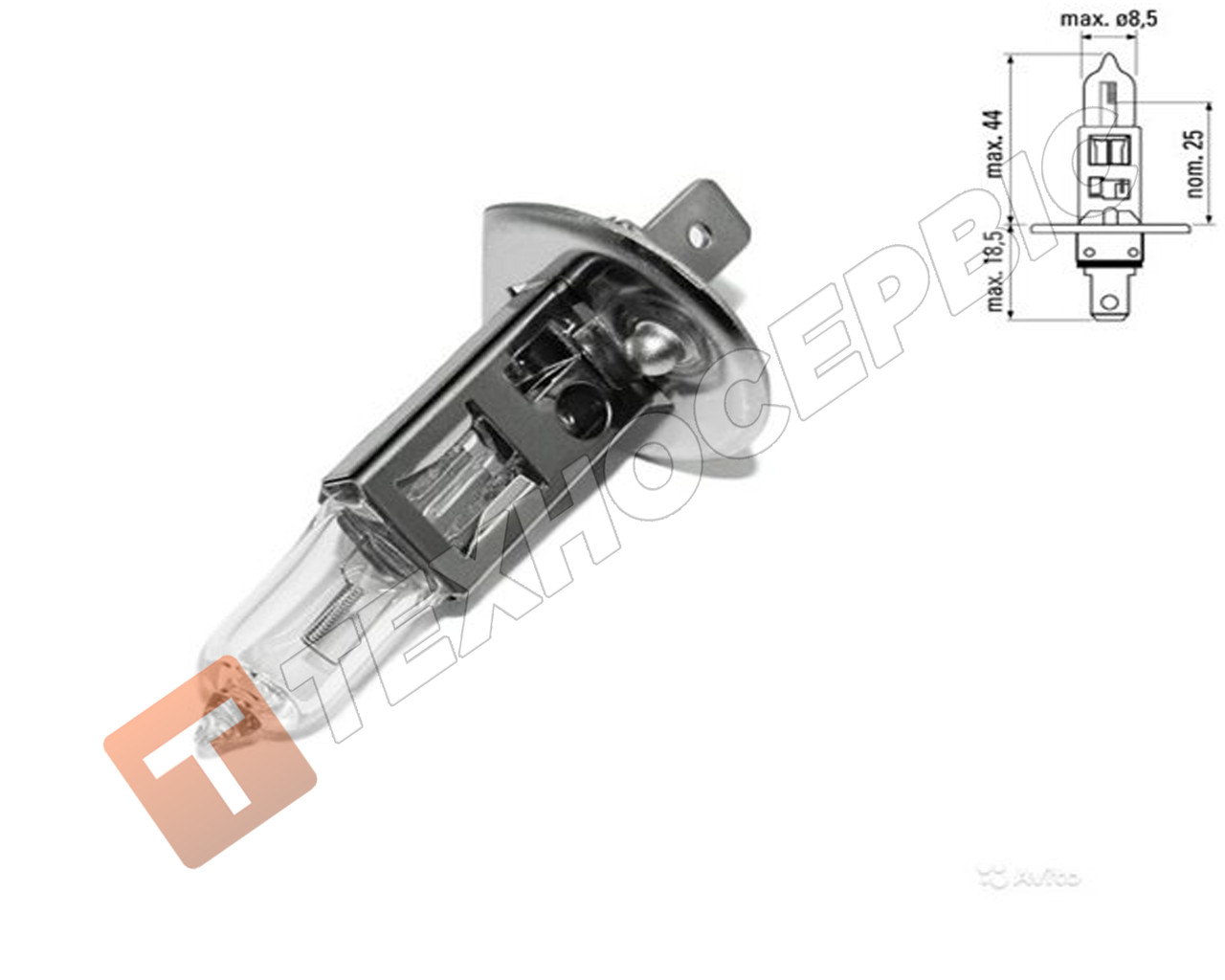 Галогенова Лампа розжарювання H1 12V 55W