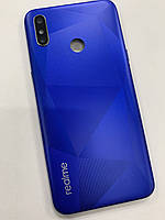 Задняя крышка Realme 3i синяя Diamond Blue оригинал + стекло камеры