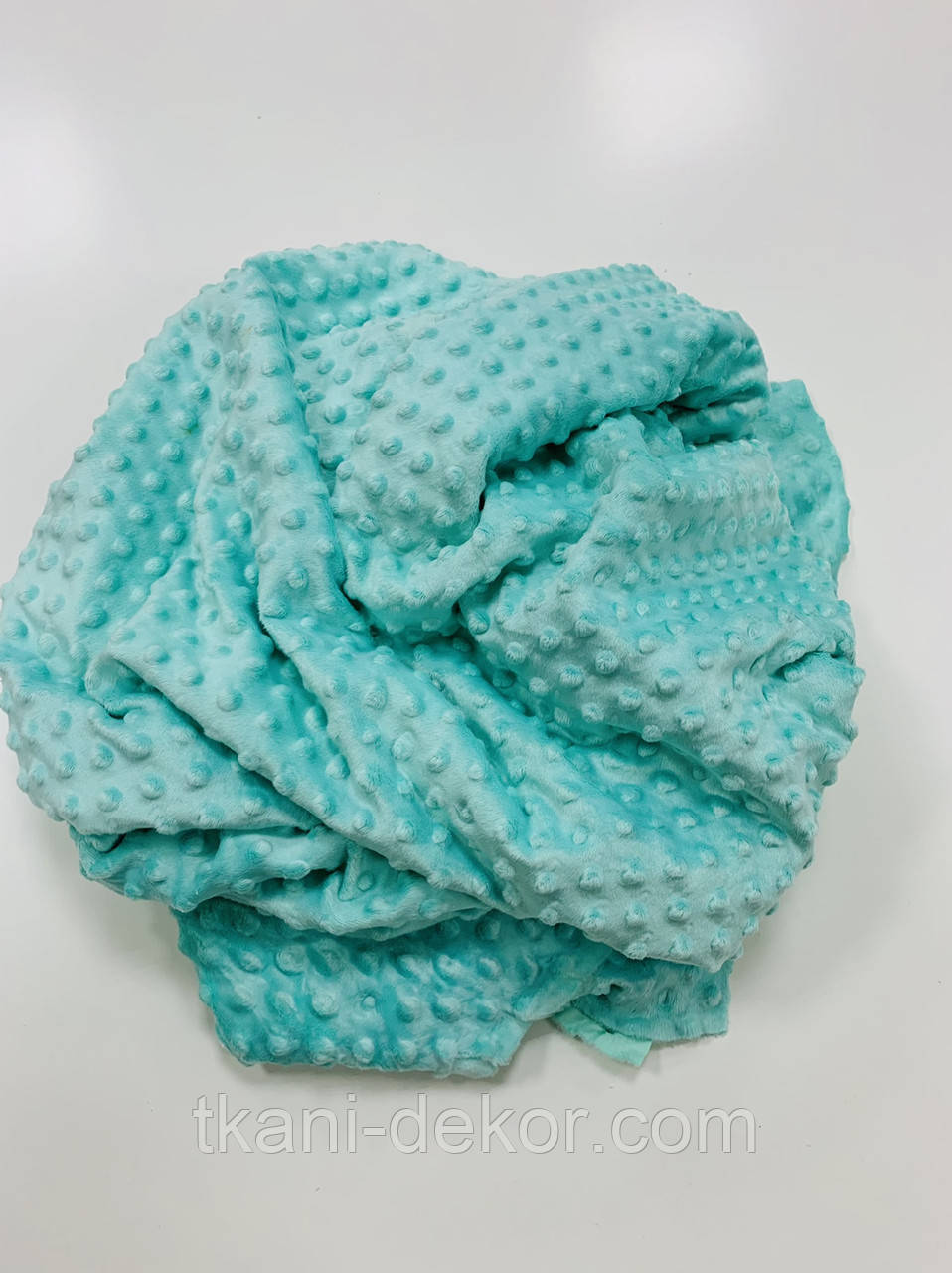 Тканина плюшева Minky Dots м'ята (пухоришки), фото 1